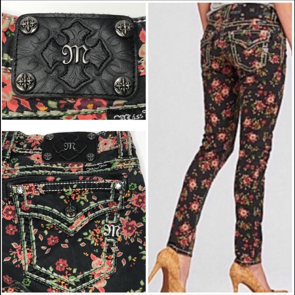 Miss Me Floral Ankle Skinny Jeans